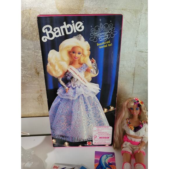 VINTAGE MATTEL BARBIE 1991 "AMERICAN BEAUTY QUEEN" DOLL #3137 - NEW IN BOX - Picture 2 of 6